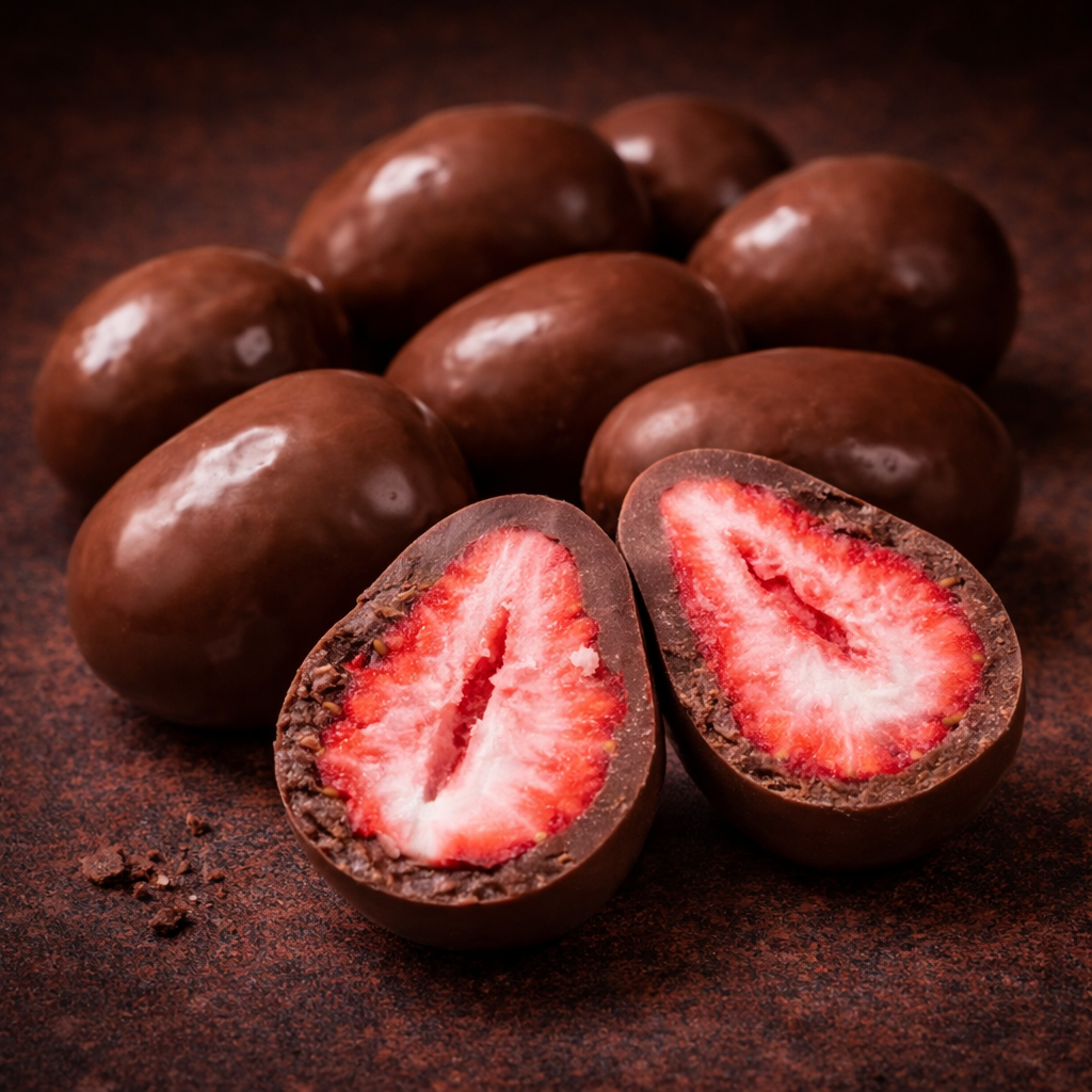 Chocolate Coated Freeze Dried Strawberries
